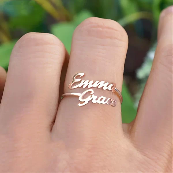 Custom Double Name ring Mothers Ring