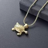 Gold sea turtle cremation jewelry ashes