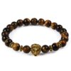 Luxury handmade charm golden lion bracelet wooden stone