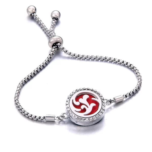 Perfume stainless steel red flourish bracelet