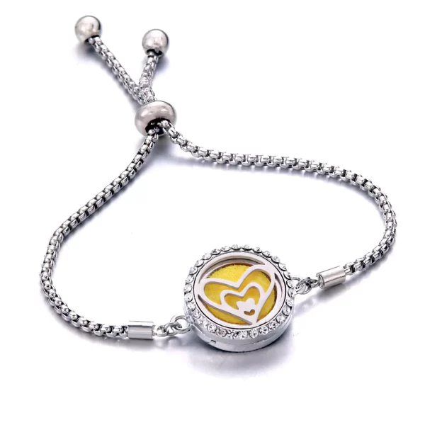Perfume stainless steel yellow heart bracelet