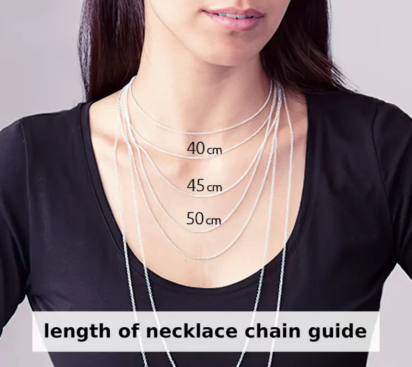 The length of the necklace chain