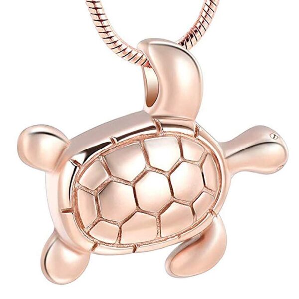 sea turtle cremation jewelry for ashes rose gold