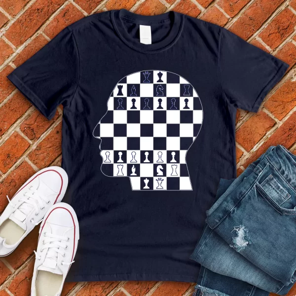 Chess Board Art navy blue tshirt