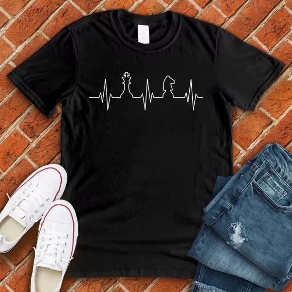 Chess Heartbeat Chess Lovers black tshirt