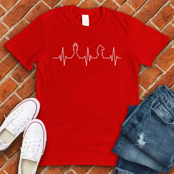 Chess Heartbeat Chess Lovers red tshirt