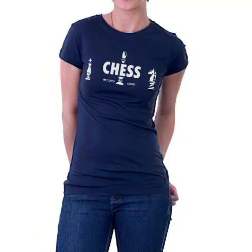 Chess Records corp girl in navy blue tshirt