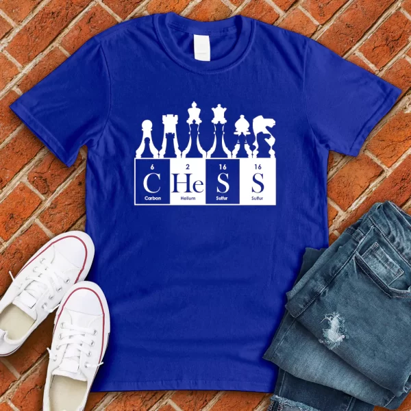 chess chemical elements royal blue tshirt