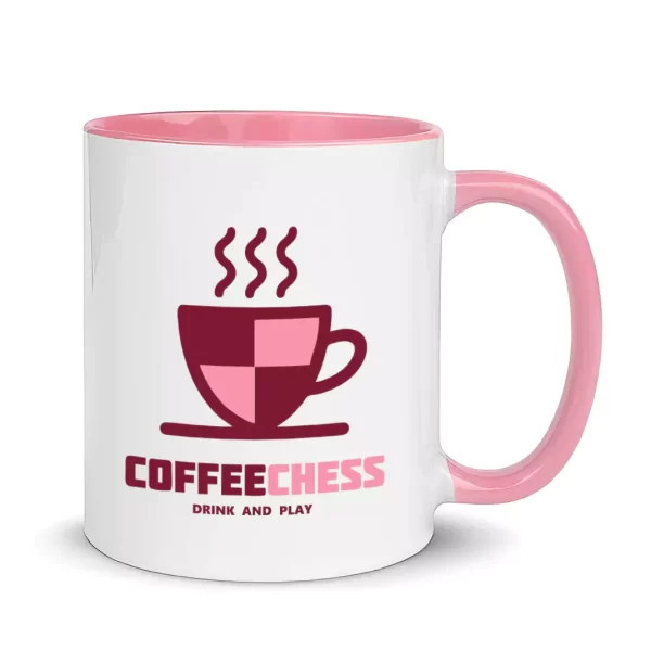 chess coffee mug pink color