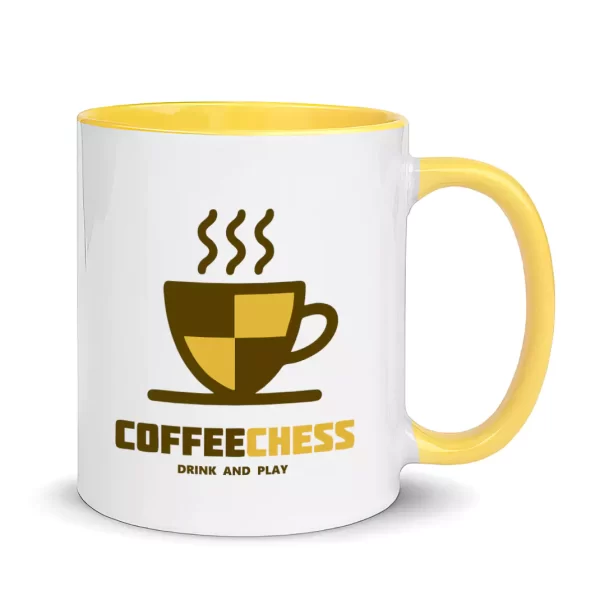 chess coffee mug yellow color