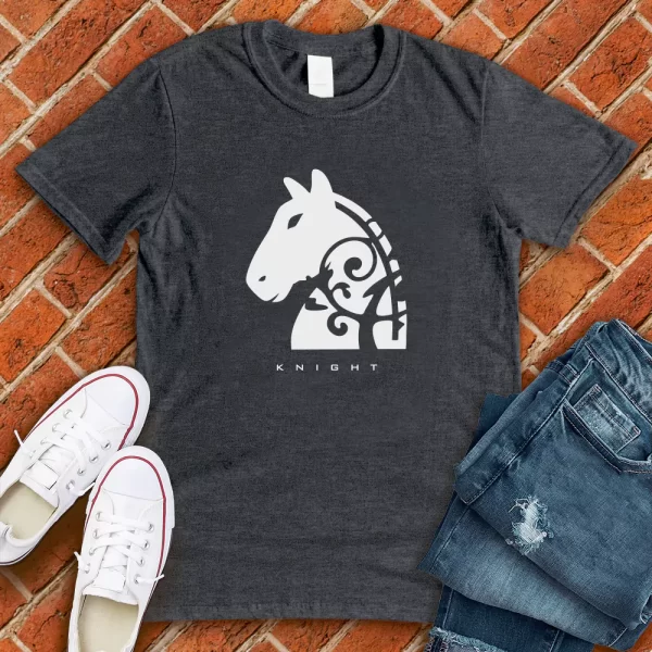 chess knight t shirt grey color