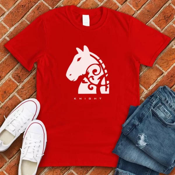 chess knight t shirt red color