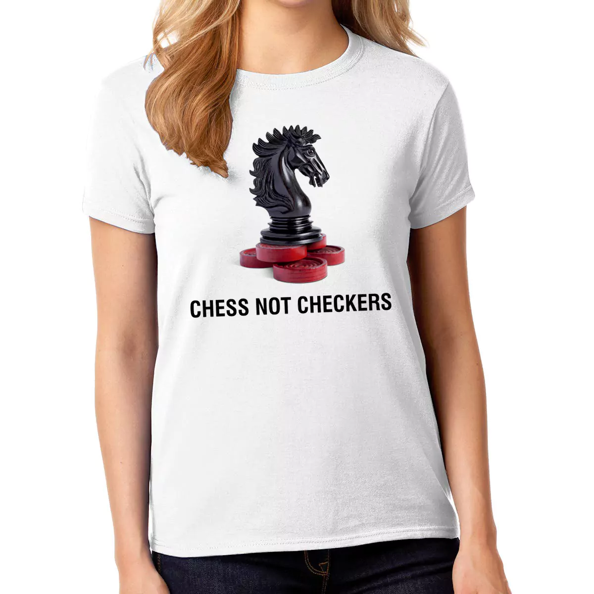 chess not checkers t shirt for girls