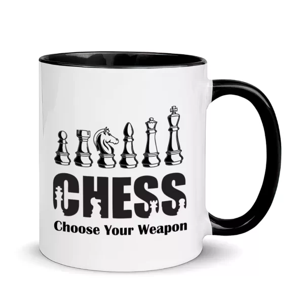 choose your weapon chess mug black color