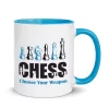 choose your weapon chess mug blue color
