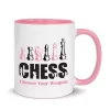 choose your weapon chess mug pink color