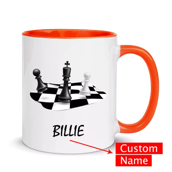 custom name chess mug orang color