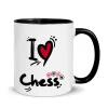 i love chess mug black color