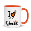i love chess mug orang color