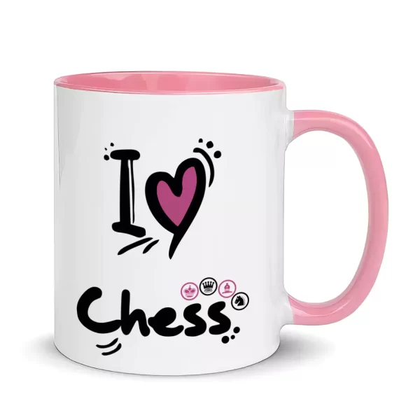 i love chess mug pink color
