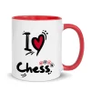 i love chess mug red color