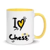 i love chess mug yellow color