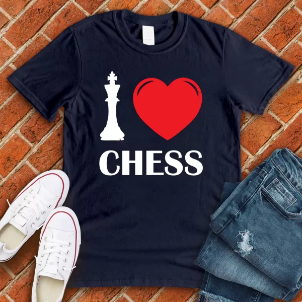 i love chess navy blue tshirt