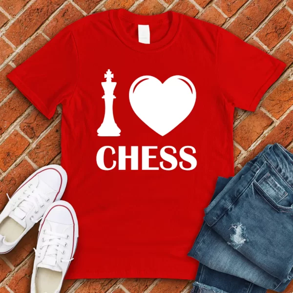 i love chess red tshirt