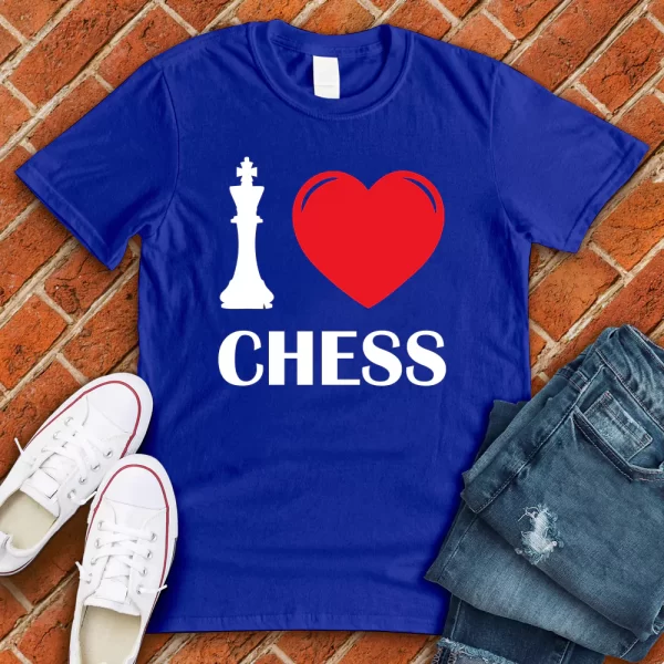 i love chess royal blue tshirt