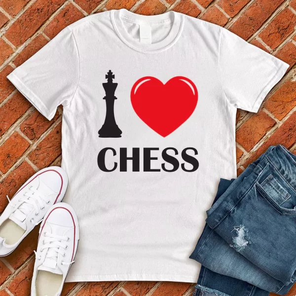 i love chess white tshirt