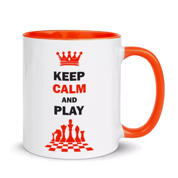 keep calm and play chess orang mug