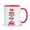 keep calm and play chess red mug