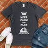 keep calm and play chess t shirt grey color