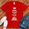 keep calm and play chess t shirt red color