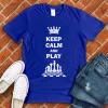 keep calm and play chess t shirt royal blue color