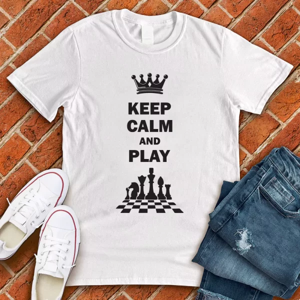 keep calm and play chess t shirt white color