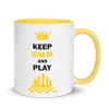keep calm and play chess yellow mug