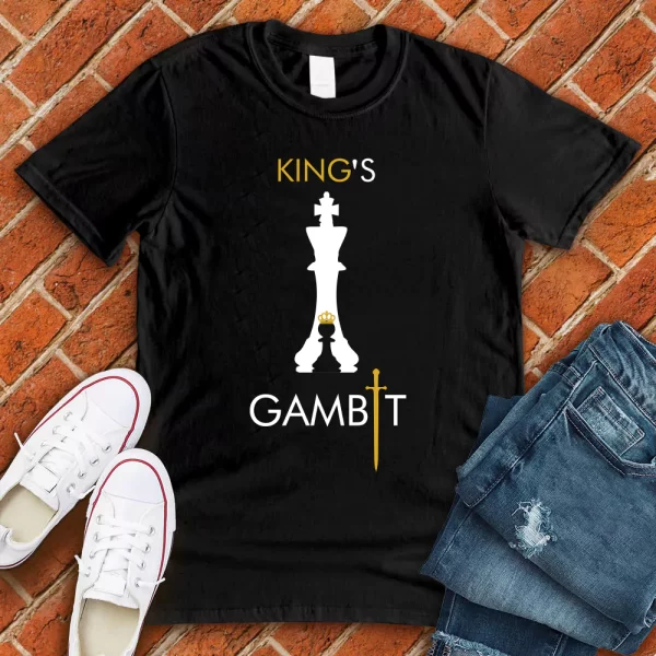 kings gambit sword design black tshirt