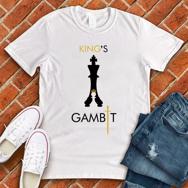 kings gambit sword design white tshirt