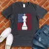 united states flag chess gray tshirt