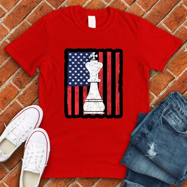 united states flag chess red tshirt