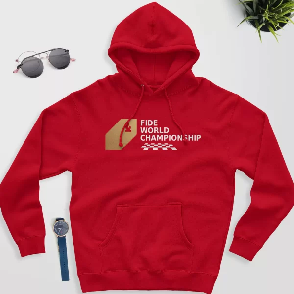 Fide world championship chess hoodie red color