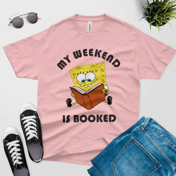 Sponge Bob weekend is booked t shirt purple color