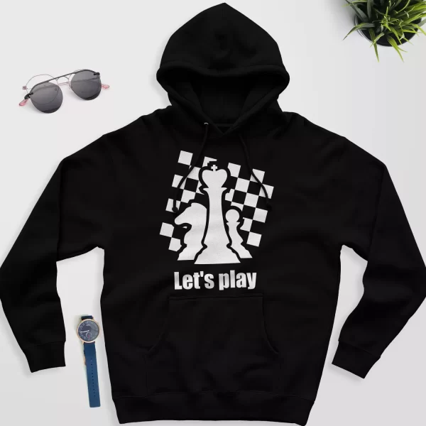 chess board hoodie black color