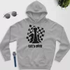 chess board hoodie grey color