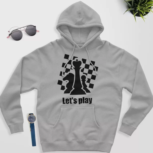 chess board hoodie grey color