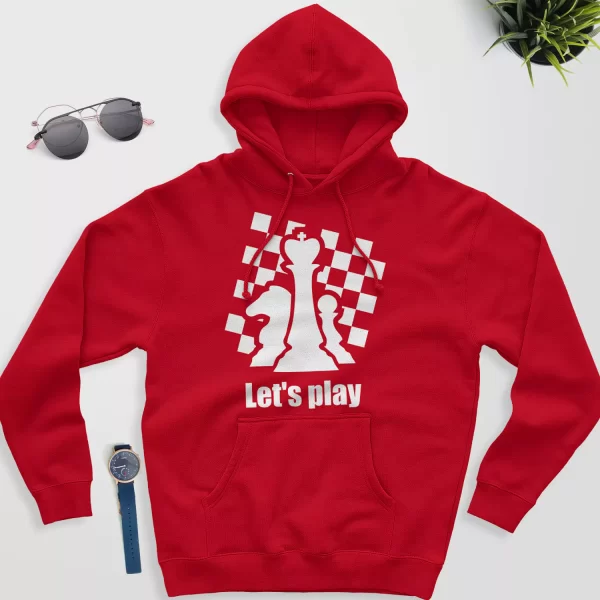 chess board hoodie red color