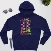 chess hoodie - chess gift for her - play like a girl navy color