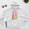 chess hoodie - chess gift for her - play like a girl white color