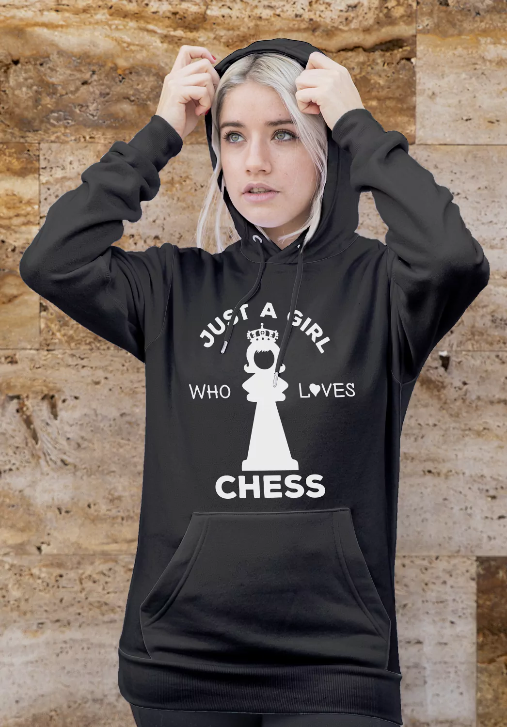 chess hoodie for her - just a girl